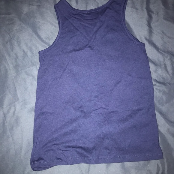 Childrens Place Navy Blue Sleeveless Shirt with butterfly and tie knot size 8 - Picture 2 of 2